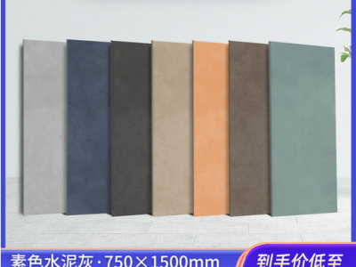 柔光素色水泥灰地砖 瓷砖750*1500卧室复古侘寂工业风地板砖